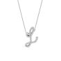 Roberto Coin Tiny Treasures Cursive Diamond L Initial Necklace in 18K White Gold
