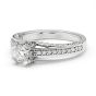 Propose Tonight Round Diamond Center with Diamond Pave Sides Engagement Ring