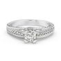 Propose Tonight Round Diamond Center with Diamond Pave Sides Engagement Ring