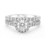 Propose Tonight Round Diamond Halo Matching Diamond Band Wedding Set