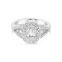 Christopher Designs 18K White Gold L'Amour Diamond Halo & V Shank Engagement Ring L174-050