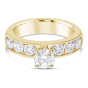 Propose Tonight 14k Yellow Gold Round Cut Diamond Pave Engagement Ring