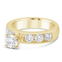 Propose Tonight 14k Yellow Gold Round Cut Diamond Pave Engagement Ring