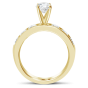 Propose Tonight 14k Yellow Gold Round Cut Diamond Pave Engagement Ring