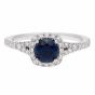 Propose Tonight Round Sapphire Halo Engagement Ring