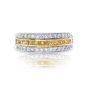 JB Star Fancy Princess Cut Yellow and White Diamond Wedding Band 0543-142
