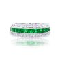 JB Star Emerald and Diamond Platinum Wedding Band 0553-050