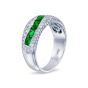 JB Star 9 Round Emerald and Micro Pave Diamond Platinum Band 0572-001