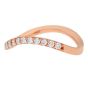 Side view Rose gold diamond swirl wedding ring