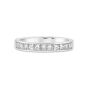 James Free 14K White Gold Wedding Band With Channel Set Diamond Pave .56ctw 081414