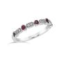 White Gold Red Ruby Diamond Stackable Ring Band