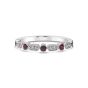 White Gold Red Ruby Diamond Stackable Ring Band