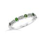 White Gold Green Tsavorite Diamond Stackable Ring Band