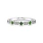 White Gold Green Tsavorite Diamond Stackable Ring Band