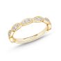 James Free 18K Yellow Vintage Style Diamond Band With Milgrain Detailing