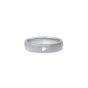 James Free 14k White Gold Low Dome Round Edge with Satin Finish Diamond Band