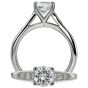 Ritani Modern Design Diamond Graduated Shank Semi Mount