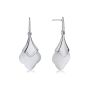 Charles Krypell Sterling Silver Mother of Pearl Clover Earrings 1-660-SWMP