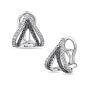 Charles Krypell 18K White Gold Double V White & Black Diamond Stud Earrings 1-9375-WBD