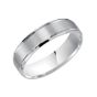James Free 14K White Gold Brushed Multiple Lined Center with Polished Edges 6MM Men's Band