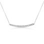 James Free Jewelers Diamond Curved 14K White Gold Bar Necklace