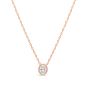 18kt Rose Gold Oval North and South Bezel Set 1/3 ctw Diamond Necklace
