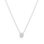 18kt White Gold Oval North and South Bezel Set 1/5 ctw Diamond Necklace - FINAL SALE -