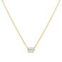 18kt Yellow Gold Oval East and West Bezel Set 1/3 ctw Diamond Necklace