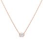 18kt Rose Gold Oval East and West Bezel Set 1/3 ctw Diamond Necklace