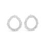Robert Procop Platinum Square and Baguette Diamond Hoop Earrings 125642