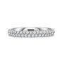 Precision Set Comfort Fit Collection Two Row 18K White Gold Diamond Eternity Wedding Band