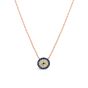 14kt Rose Gold Diamond & Sapphire Evil Eye Necklace On 16" Chain