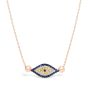14kt Rose Gold Diamond & Sapphire with Gold Beads Evil Eye Necklace