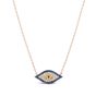 14kt Rose Gold Diamond & Sapphire Evil Eye Necklace