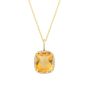 James Free Jewelers Yellow Gold Cushion Citrine Center & Diamond Halo Necklace