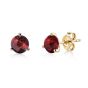 James Free Yellow Gold Round Garnet Martini Stud Earrings