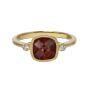 James Free Jewelers Yellow Gold Cushion Garnet & Bezel Set Diamond Ring