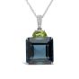 Allure London Blue Topaz and Peridot Pendant Necklace