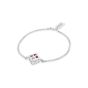 James Free Sterling Silver Pink Ribbon Girls Bracelet with Pink Topaz