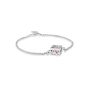 James Free Sterling Silver Pink Ribbon Girls Bracelet with Pink Topaz