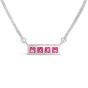Pink Ribbon Girls Sterling Silver Pendant Necklace with Pink Topaz