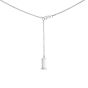 Pink Ribbon Girls Sterling Silver Pendant Necklace with Pink Topaz