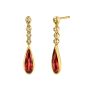 James Free 14K Yellow Gold Pear Shape Garnet And Diamond Earrings