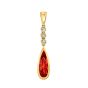 James Free 14K Yellow Gold Pear Shaped Garnet And Diamonds Pendant