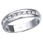 James Free 14K White Gold Channel Set 9 Round Diamond Men's Band 0.25 Carats