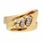 James Free Estate Three Row Diamond Channel Set Ribbon Ring