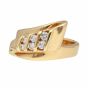 James Free Estate Three Row Diamond Channel Set Ribbon Ring