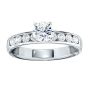 James Free 14K White Gold 8 Round Diamond Channel Set Semi Mount Band
