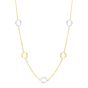 Everyday Essentials 14K Two-Tone Yellow and White Gold 7 Twist Open Circle Station Necklace 17" 201882