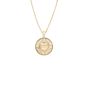 AHA 14K Yellow Gold Puff Heart Disc Pendant Necklace